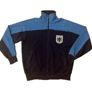 Vintage Bundeswehr German Army Track Jacket 50/44 Mens Blue Warm Up Full Zip